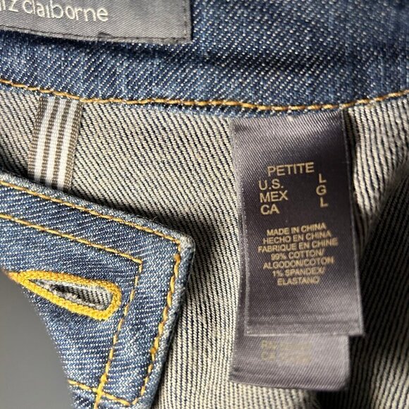 Vintage Liz Claiborne Denim Jean Jacket Size Large Petite - Picture 6 of 7